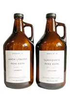 Comprar Set Lavadero\u002Flaundry Botellón Vidrio Jabón Líquido+suavizant
