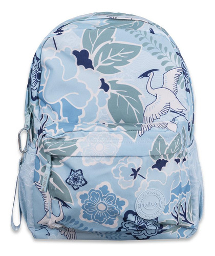 Mochila Espalda Escolar 16 Pulgadas Lifestyle Diseño Talbot Celeste Celeste Aves