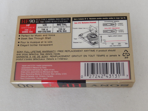Sony Hf 90 Audio Cassette Type I Transparente