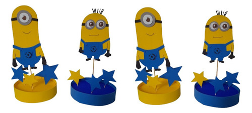 Centros De Mesa Adornos Torta Minion Mi Villano Goma Eva 