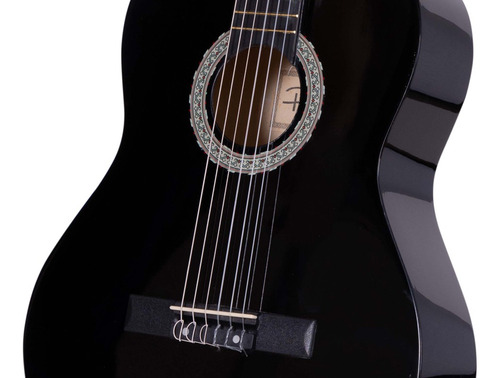 Imagen 4 de 12 de Guitarra Criolla Niño Parquer Negra Estudio Funda Cuota