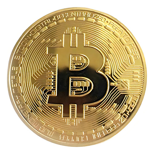 Moneda De Bitcoin Dorada/plateada, Bronce, Física, Bitcoins, Coleccionable, Colección De Arte, Colección De Arte, Decoración Navideña Física,