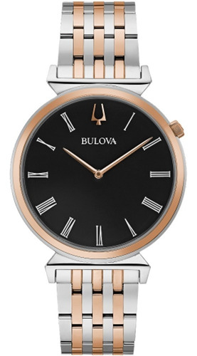 Reloj Bulova Colección Clásicos Para Caballero. 98a234 Ts Color del fondo Negro