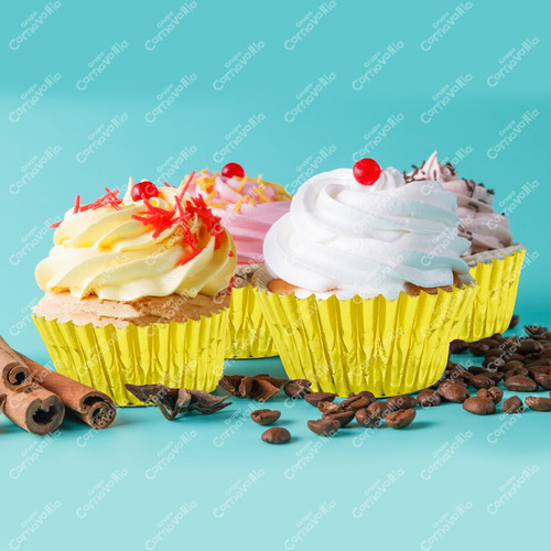 Js Capacillo Estandar Cupcake Repostería Dorado Metalico