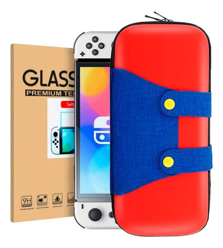  Estuche Nintendo Switch + Mica De Vidrio Protector  