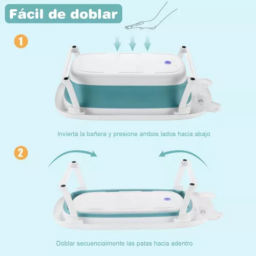 Tina Bañera Para Bebe Plegable con Termometro Viaje Portatil Pitipa  JM2305-GRN