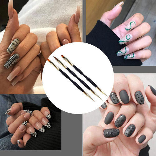 ~ Pinceles For Uñas Pinceles Acrílicos Endart For Uñas 3 Uds