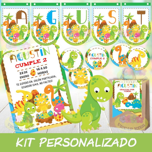 Kit Imprimible Dinosaurios Bebe Personalizado