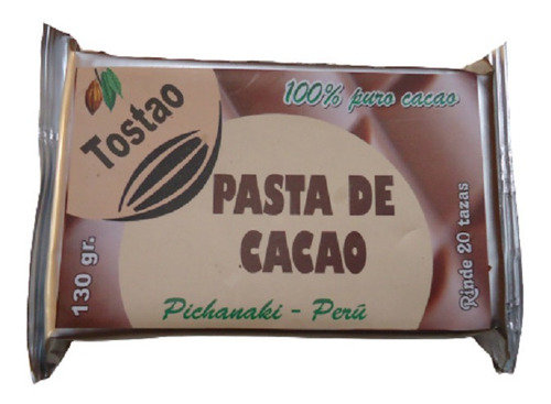 Pasta Pura De Cacao De 130g - 100% Chocolate Natural