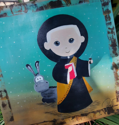 Colección Santitos - Cura Brochero Y Malacara- 30 Cm X 30 Cm