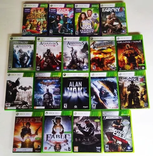 Xbox 360 bloqueado original + 2 controles + Kinect + jogos - Videogames -  Xaxim, Curitiba 1256068413