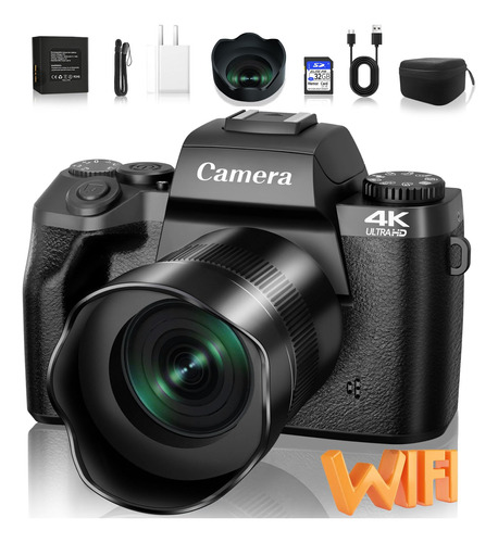 Saneen Camara Digital Para Fotografia, 4k 64mp Wifi Pantalla