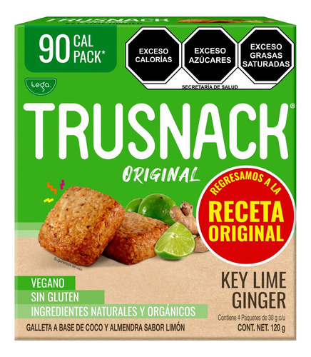 Trusnack Original Key Lime Ginger 4 Pack 120g
