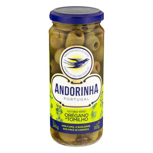 Imagem 2 de 3 de Azeitona Verde em Conserva com Orégano e Tomilho Andorinha Vidro 165g