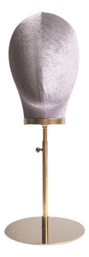 Soporte Para Exhibición De Peluca, Modelo Terciopelo Gris