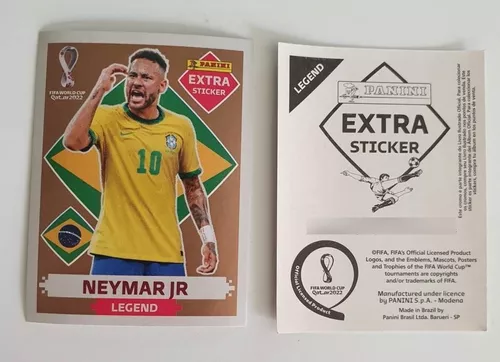 Figurinha Extra do Neymar Jr. Bronze Legend da Copa do Mundo do Qatar 2022  - Item de Coleção Original Panini