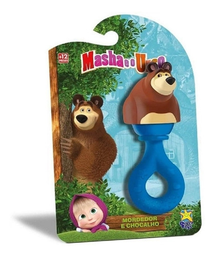 Masha E O Urso - Mordedor/chocalho Para Bebês - Versão Urso