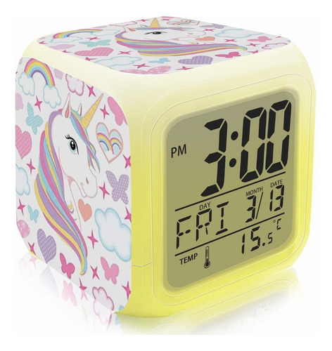 Reloj Despertador Digital Con Diseño De Unicornio Para Niños