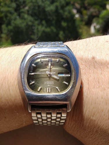 Magnífico Relógio Seiko 7009-5070 Automático Verde Metálico