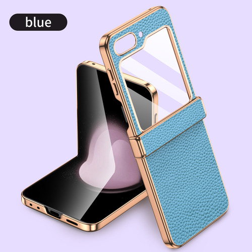Funda De Piel Para Samsung Galaxy Z Flip6 Flip5 Flip 6 5 Zflip5, Funda Protectora De Bisagra De Lujo Con Vidrio Templado
