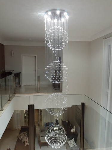 Lustre Cristal 4 Globos 80cm 3,5 A 4 Metros Promoção