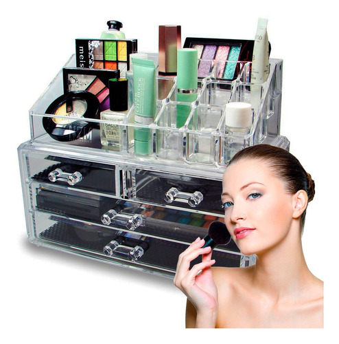 Organizador Cosmeticos Acrilico 12 Cajas 24x19 Cm Maquillaje