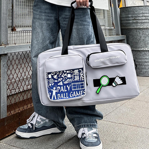 Badminton Bag For Adults Multifunctional Large Capacity Gray