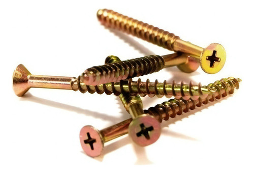 Tornillos Fix Para Madera 2 X 12 X 1000 Unidades Dorado