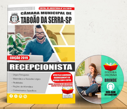 Apostila Taboão Da Serra Recepcionista Concurso 2019