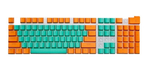 Keycaps Set Color Naranjo + Turquesa