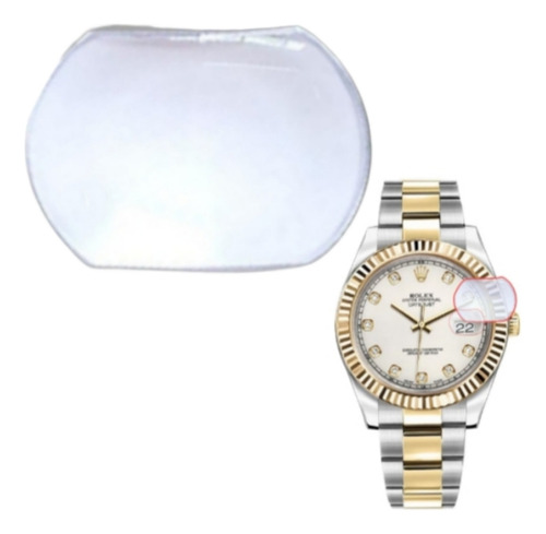 Lupa Cyclop Cristal Mineral, Para Rolex O Reloj Con Fechador