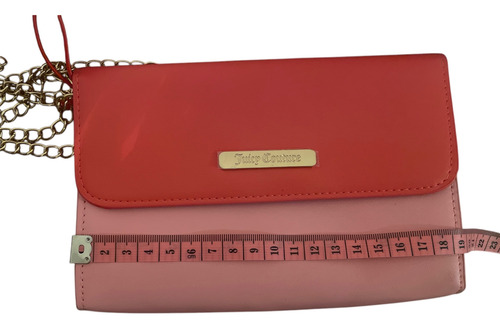 Bolsita Juicy Couture Oui Cartera Pequeña Crossbody Rosa Lisa Oro Oro