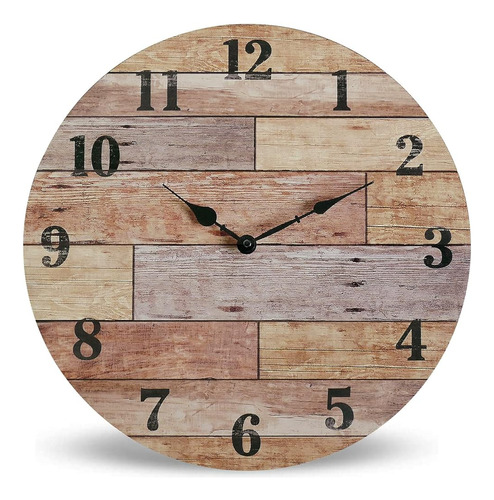 ~? Nikky Home 12  Casa De Campo Reloj De Pared De Madera Fun