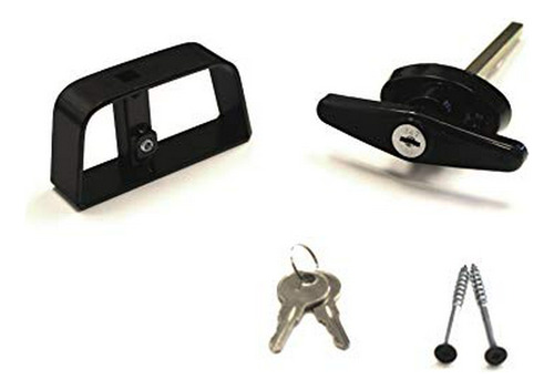 Negro T-handle Lock, 2 Llaves, *******  Tallo, Shed, Granero