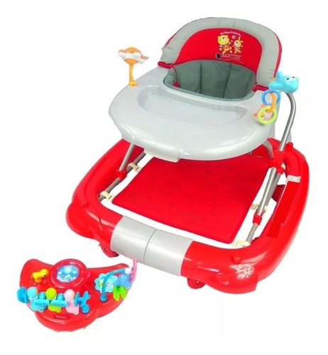 Andadera Musical Para Bebe Lujo Cartoon Roja Babytek 1079