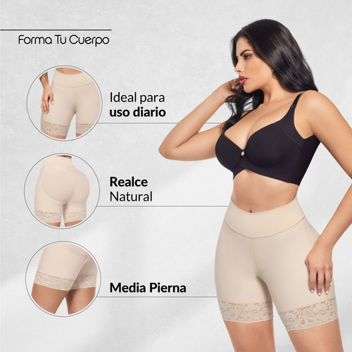 Faja Colombiana Forma Tu Cuerpo Short Invisible C-042 Beige S