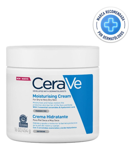 Crema Hidratante Cerave Para Piel Seca A Muy Seca 454g