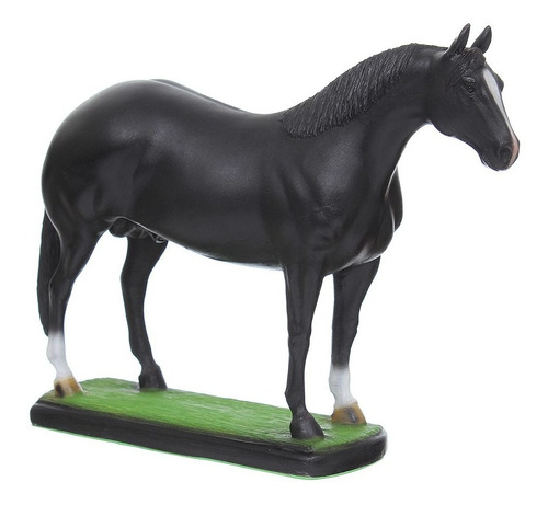 Imagem 1 de 4 de Escultura Em Resina Cavalo Quarto De Milha Preto 31223