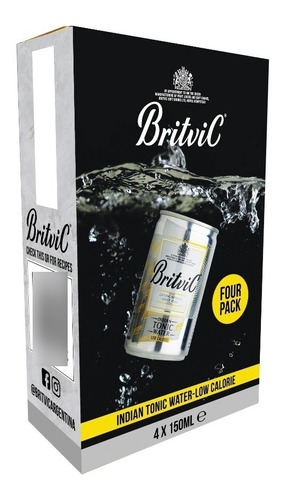 Agua Tonica Bajas Cal. Britvic Pack 4 Latas X 150ml Inglat.