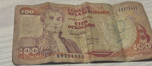 Billete De 100 Pesos De Oro - Billete Antiguo En Buen Estado