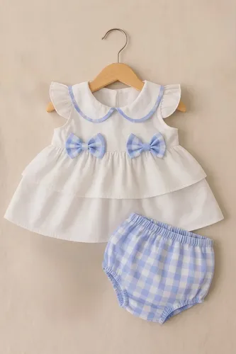 Conjunto Bebê Menina Branco P Veste De 0 A 3 Meses