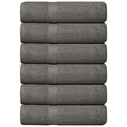 6 Pack Small Cotton Towels Grey 22 X 44 Inches 500 Gsm ...