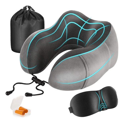 Almohada De Viaje Viscoelástica De Espuma De Memoria,