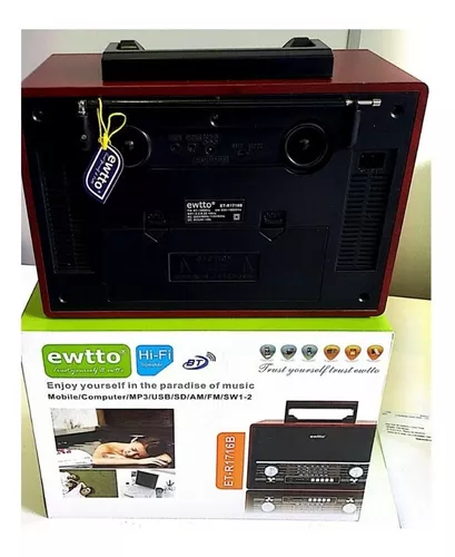 Radio Retro Ewtto grande - ET-R1718B Recargable/ Bluetooth/ Usb