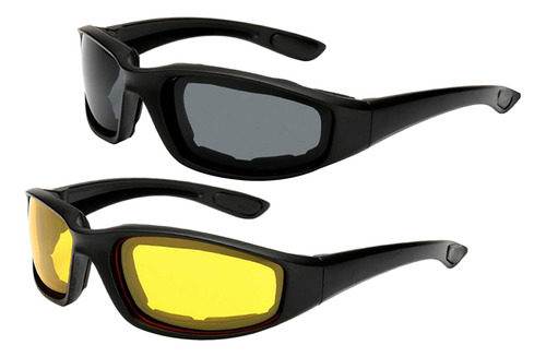 2 Pares De Gafas De Motocicleta Flexibles Antivaho Uv400