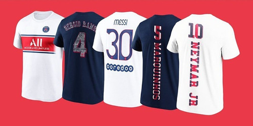 Messi 2022 Psg  T-shirt Cotton ( Polo 100 % Algodón ) 