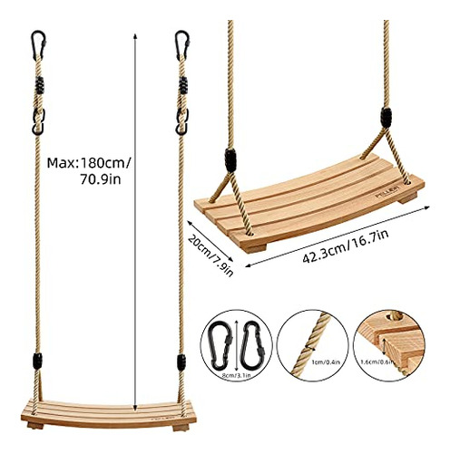 Pellor Juego De Columpio De Madera Para Interiores Y Exterio