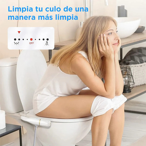 Bidet Frio Mighty Rock fácil instalación cualquier inodoro bidé color blanco con dorado Accesorios con boquilla doble Fácil de instalar