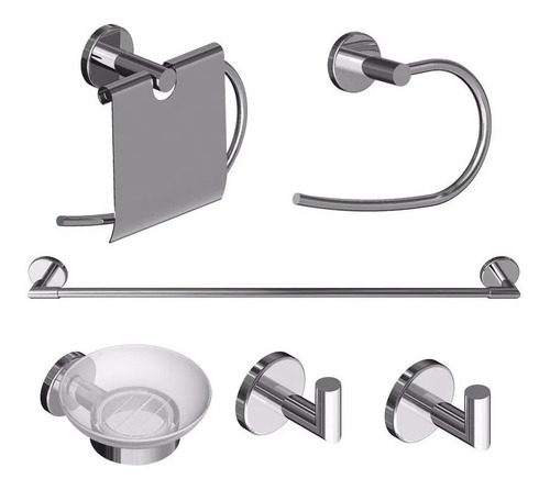 Kit Accesorios Completo Piazza Dot 6 Piezas Set Baño Ducha
