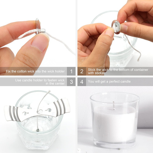 Rollo De Mecha Para Velas Con Soportes Y Calcomanías